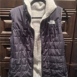 The North Face navy  Puffer Vest with White Lining